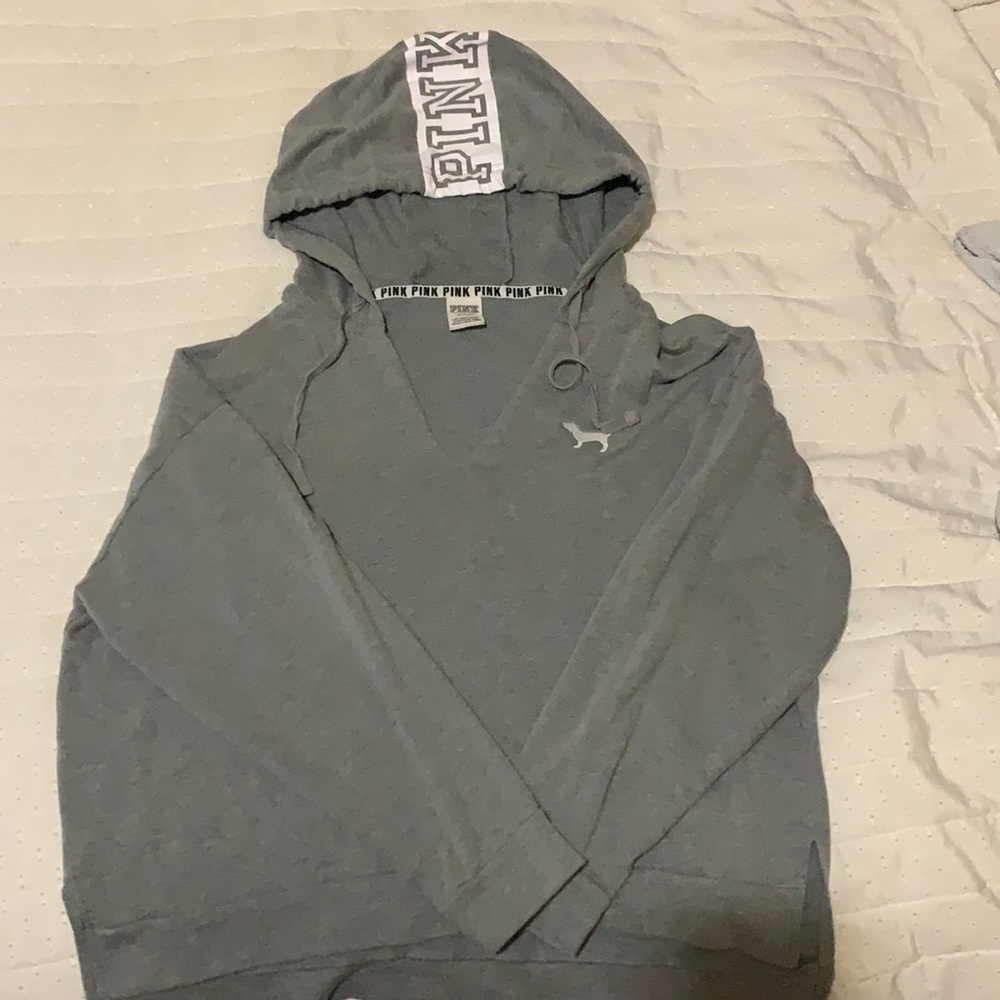 Grey PINK Hoodie